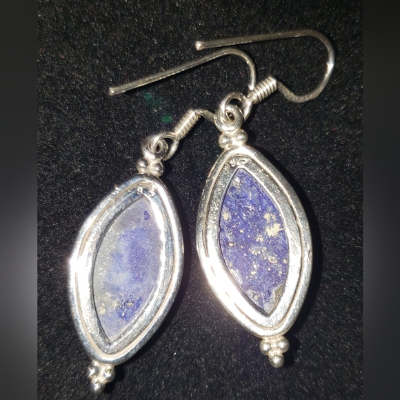 Lapis Lazuli sterling silver earrings - Picture 4 of 6